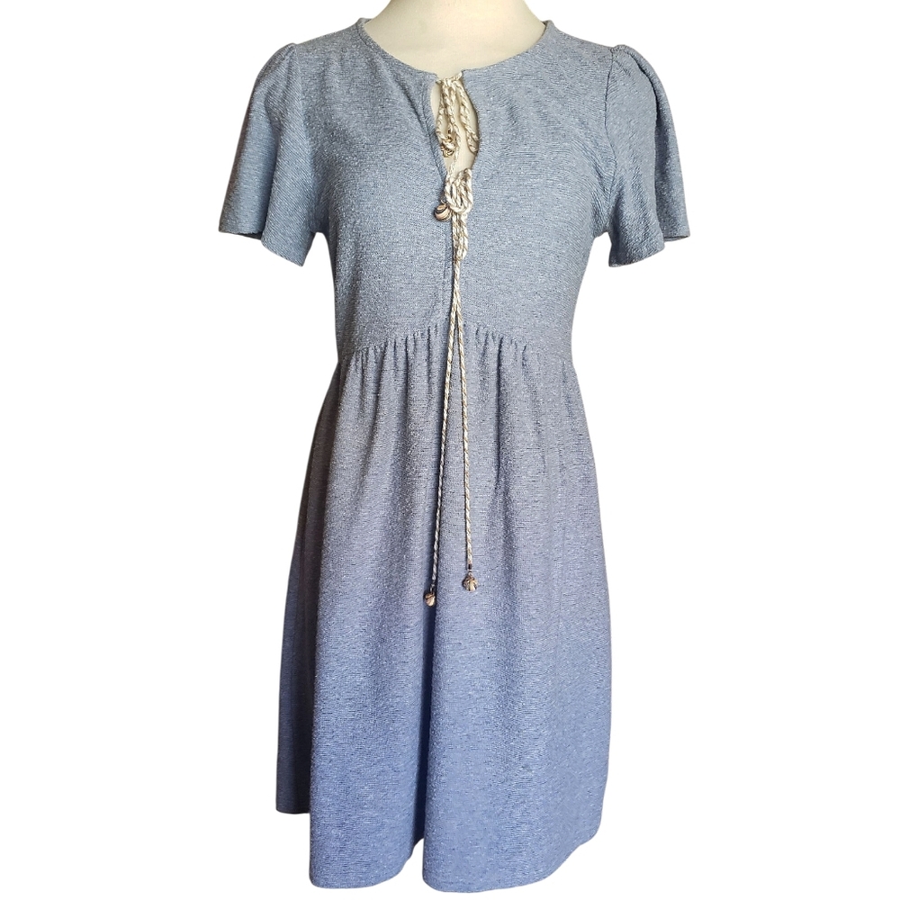 Anthro Saturday Sunday Dress Womens Blue XS Mini Casual Relaxed Y2K Cottagecore